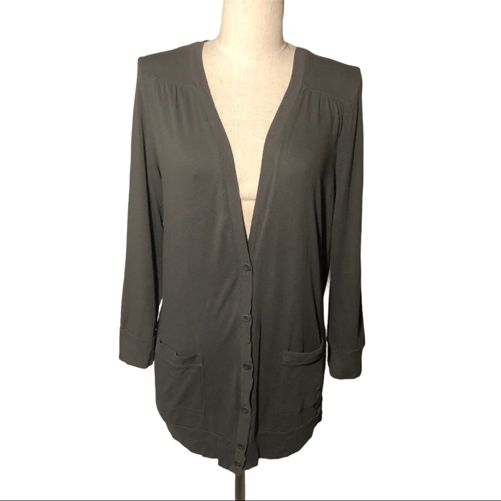 J. Crew S olive green tee shirt cardigan top